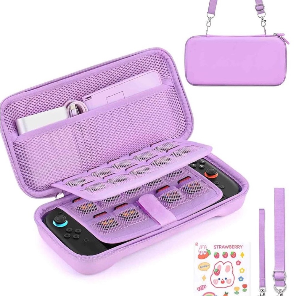 Nintendo switch 2-  Purple Portable Gaming Console Carry Case nwt